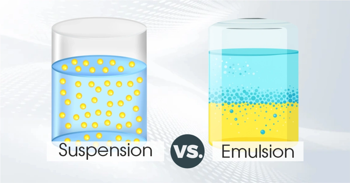 Suspension vs emulsion